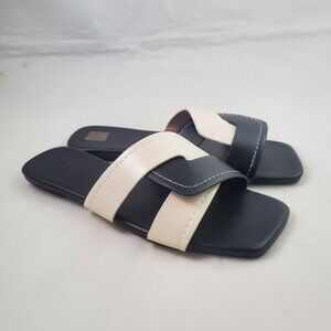 Women's Slip On Sandals Black and White Slides Casual Capsule Wardrobe